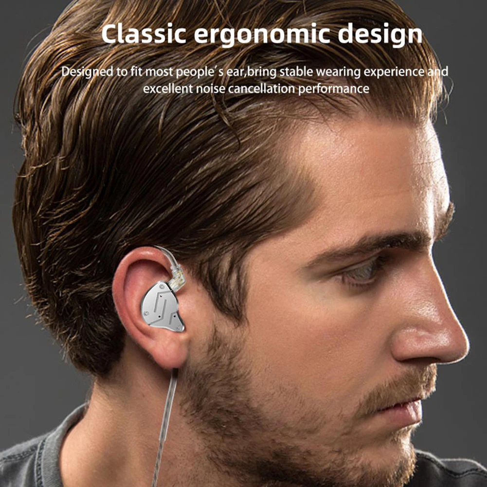 KZ-ZSN Метални слушалки 1ba + 1DD Хибридна технология HI-FI Бас ушите С Монитор Спортни Слушалки с Шумопотискане Спортни Слушалки