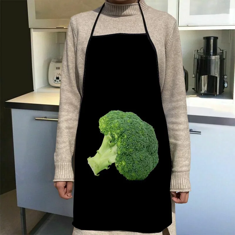 Престилка с зелени зеленчуци от броколи, Кухненски Престилки за жени, престилка от тъкан Оксфорд, Аксесоари за домашна кухня, Престилка 0816
