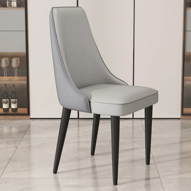 Дизайнерски трапезни столове в скандинавски стил, Модерни Кожени Удобни Луксозни Столове с поддръжка на лактите За възрастни, Удобни Украса