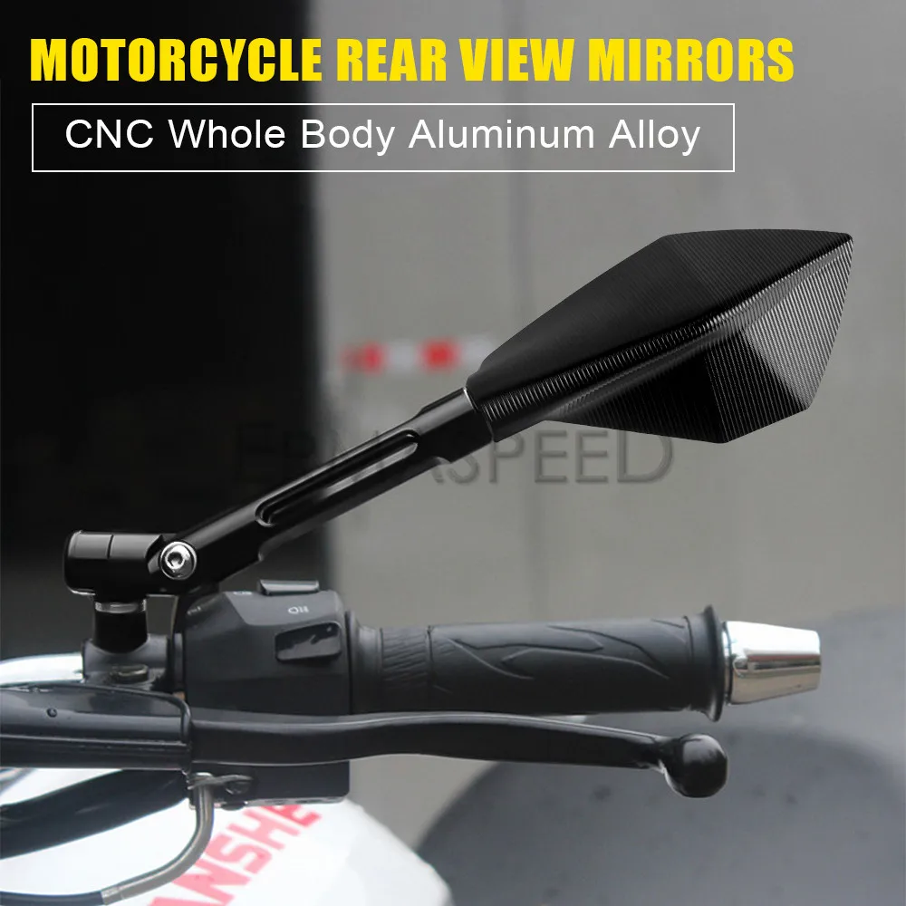 Пълни Алуминиеви Мотоциклетни Огледала за Обратно виждане с ЦПУ 8 мм, 10 мм Универсални Огледала С Антирефлексно Покритие За Скутер Z900 Z750 Z650 MT09 MT07