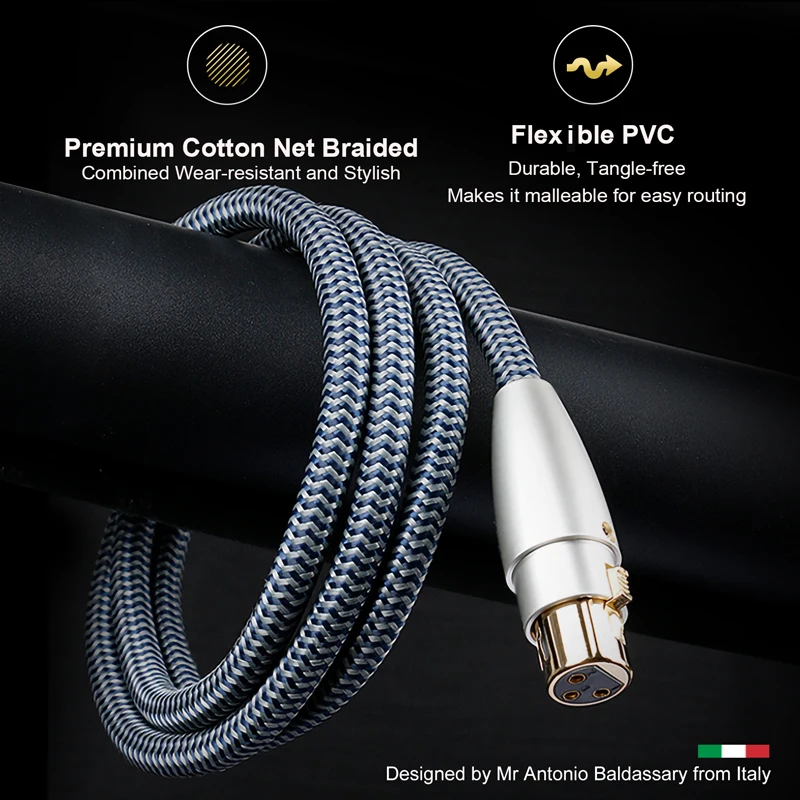 Аудио кабел IMPETO, монокристаллическая мед 6N, балансный кабел XLR кабел за декодиране на cd-та, кабели за свързване на говорителя на усилвател на мощност