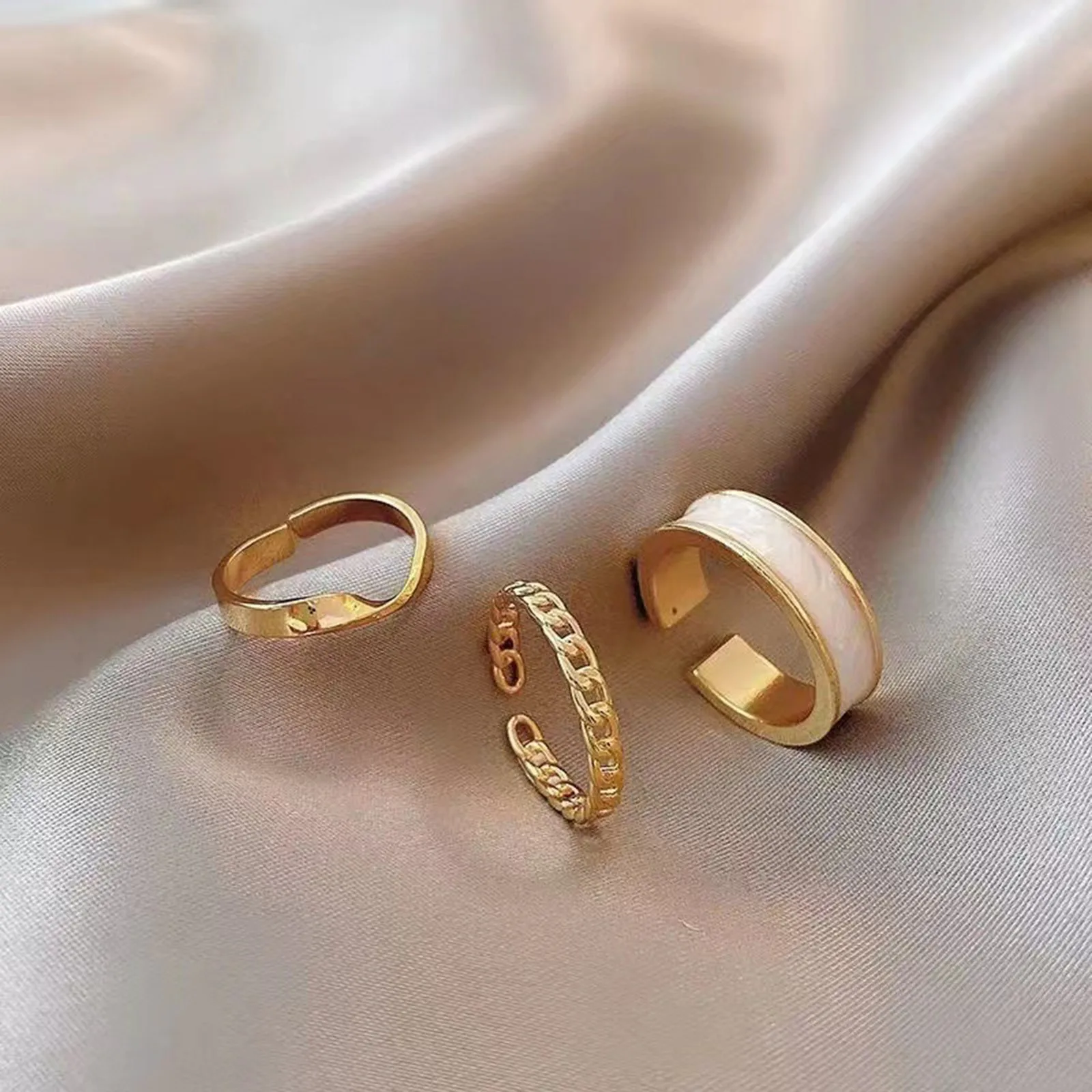 Женски пръстен, Безплатна доставка, регулируем пръстен от три части на показалеца, модерен женски прост костюм, комбинация, за да създадете пръстен