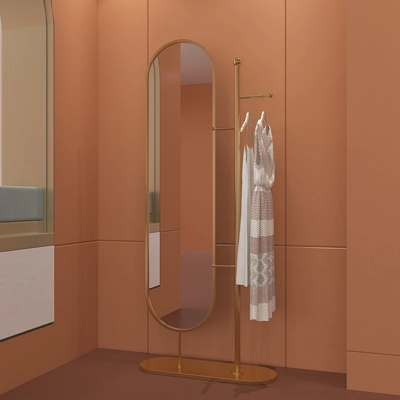ГГ, подова огледало в скандинавски стил за спалнята, достъпни огледало за преобличане в луксозен стил, закачалка за дрехи