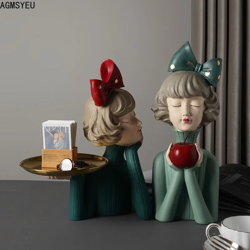 AGMSYEU Скандинавски творческа украса от смола с мехурчета за момичета, подарък за нов дом, офис декорация за всекидневната, украса на работния плот, декорация на дома