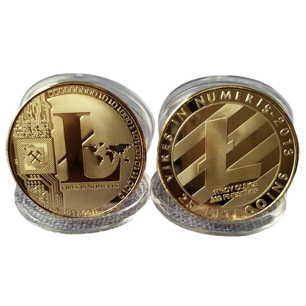 Монети Litecoin Валута LTC Позлатен са подбрани подарък колекция от предмети на изкуството, домашен Декор, имитация на празника, възпоменателна монета
