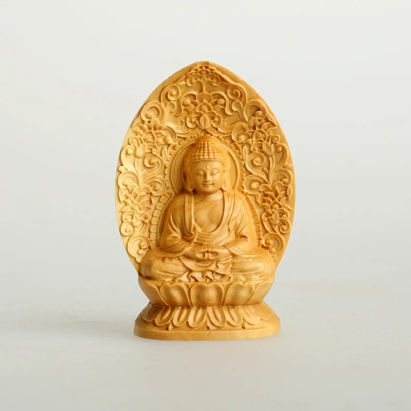 WSHYUFEI 7 см Статуи на Буда Кутия с участието на Молитва Дърворезба Гуаньинь украса Раждането на малката статуя