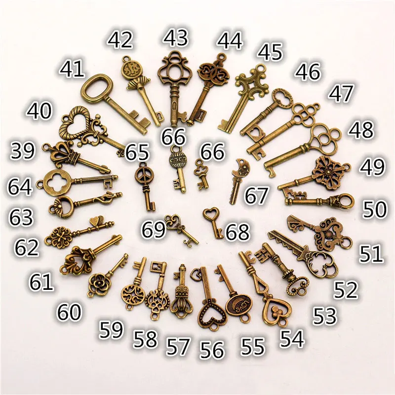 2 бр. различни антични бронзови суспензии в старинен стил, колекциониране на стари ключове, хубав подарък