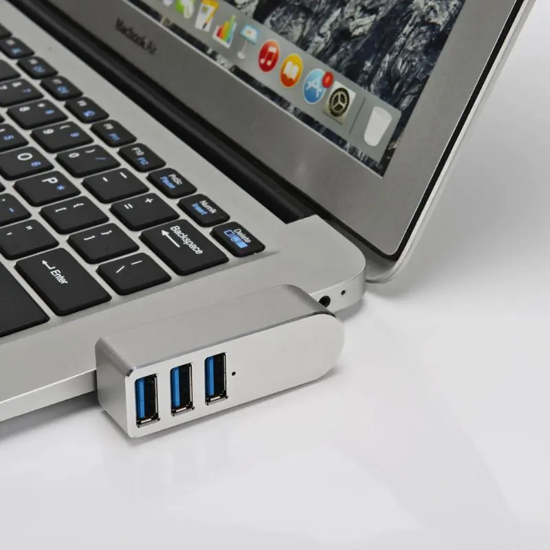 Алюминиево-Сплавленный Мини-3-Портов USB 3.0 Хъб Високоскоростен Отточна тръба на шарнирна връзка USB Сплитер Адаптер за Лаптоп Notebook PC Компютърни Аксесоари