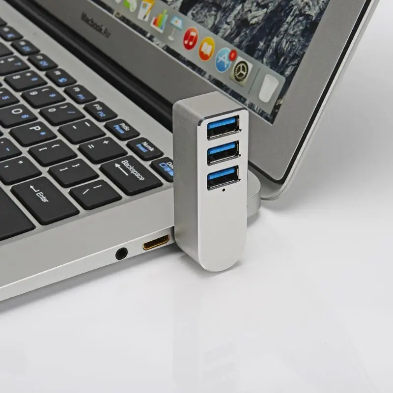 Алюминиево-Сплавленный Мини-3-Портов USB 3.0 Хъб Високоскоростен Отточна тръба на шарнирна връзка USB Сплитер Адаптер за Лаптоп Notebook PC Компютърни Аксесоари