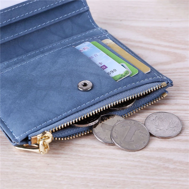 Жена случайни мини-малко портфейл от изкуствена кожа за момичета, елегантен държач за карти, портфейл за монети с цип, сладък клатч, чанта за пари