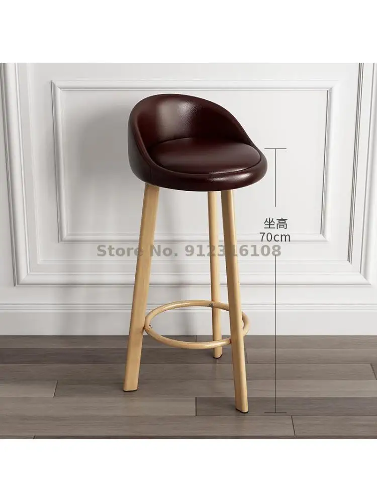 Скандинавски бар стол Домакински стол с висока облегалка за рецепцията Модерен прост лек луксозен бар стол с висок стол