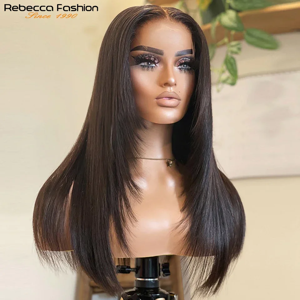 Ребека 13x4 Права перука от човешка коса на съвсем малък отпред, перу перуки, изработени от човешка коса на съвсем малък отпред, перуки, изработени от човешка коса Remy, разпродажба