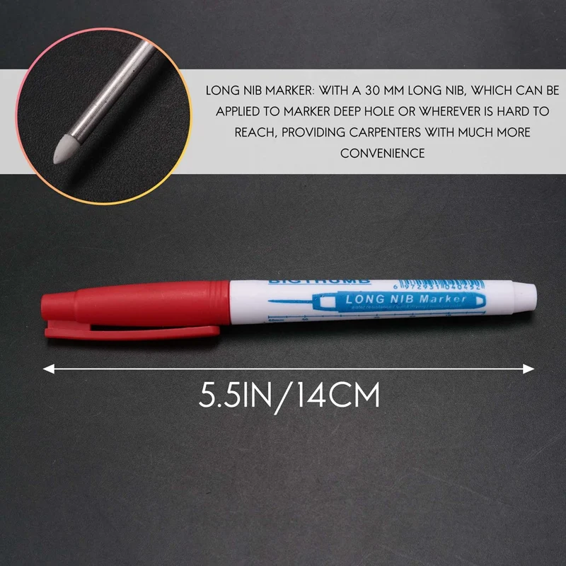 4 бр. маркери за дълбоко проникване, маркер с дълги носове, водоустойчив маркер с дълбок отвор, постоянни маркери с диаметър 30 мм, 4 цвята