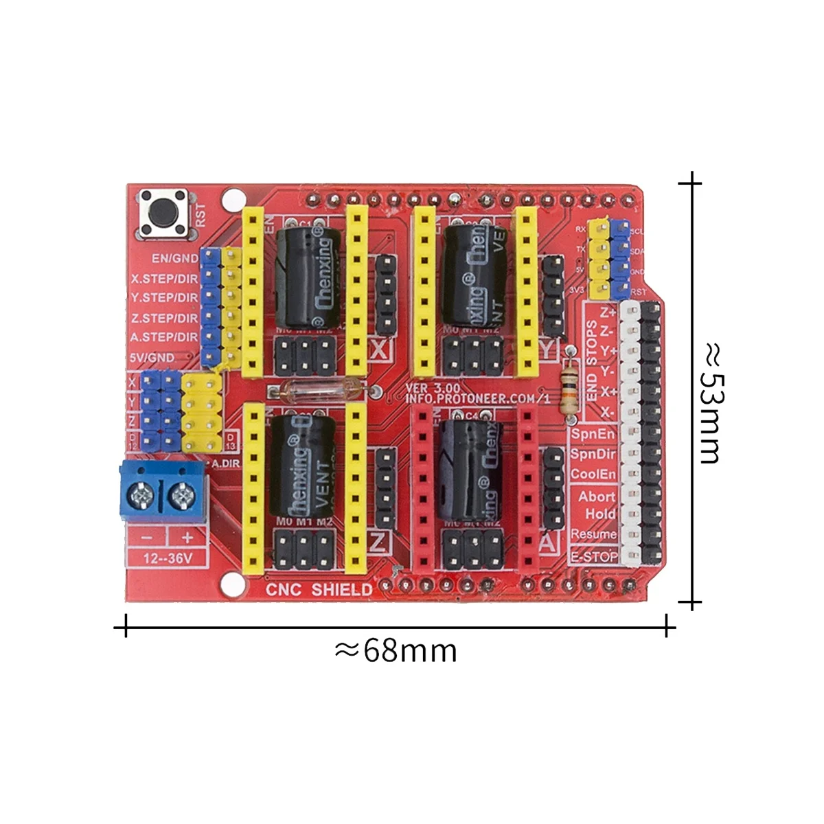 5ШТ A4988 Водача на CNC Shield Такса разширяване V3 Гравьор Щит 3D принтер с ЦПУ за Arduino CNC Shield V3