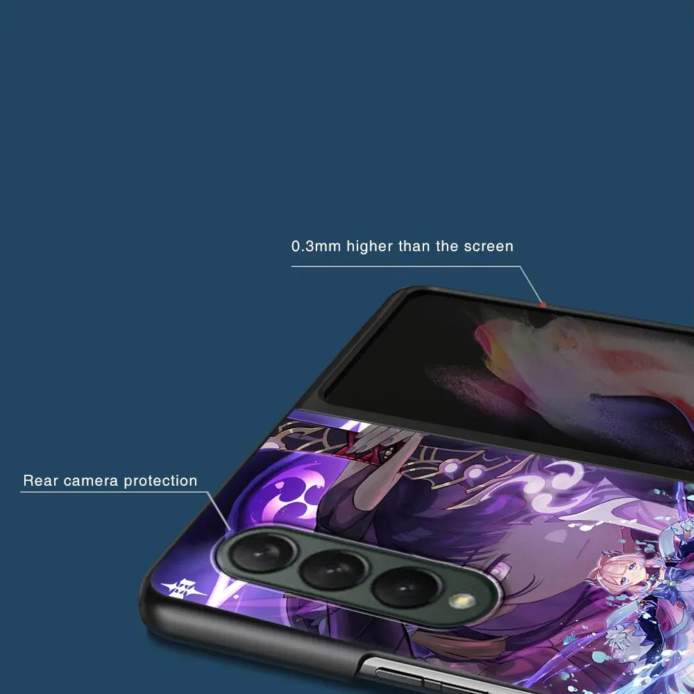 Луксозен Калъф за Samsung Galaxy Z Fold 3 4 5 ГРАМА Z Fold3 Funda на Корпуса Cover galaxy zfold 4 3 Телефон Приключенски игри Genshin Impact