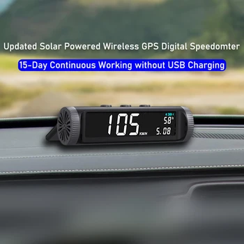 Авто Безжичен авто HUD дисплей на слънчева батерия, цифров GPS-измерване на скоростта, шофиране за всички превозни средства/всички движещи се обекти в слънчева енергия
