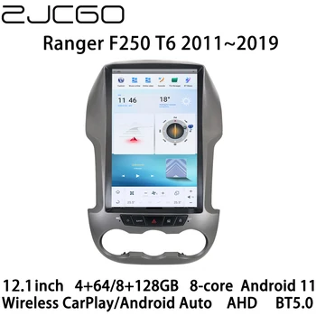 Авто мултимедиен плейър ZJCGO стерео GPS радионавигация 8-ядрен Android 11 Экранный монитор за Ford Ranger T6 2011 ~ 2019