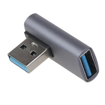 Адаптер USB A от мъжа към жената 90 градуса USB3.0 към конектора USB кабел