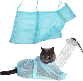 Актуална чанта за грижа за котки, окото чанта за душата, Регулируем дишаща полиестерна чанта за баня със защита от ухапвания и драскотини