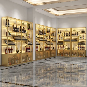 Багажник за изложбата на стоки винен шкаф открит винен шкаф от ковано желязо вино кабинет за винарна червено вино вино кабинет кабинет за бяло вино