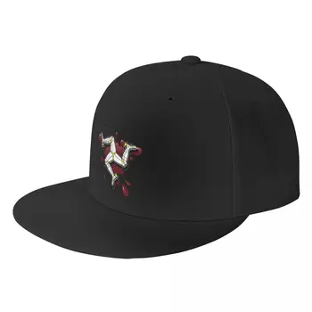 Бейзболна шапка в стил пънк с флага на остров Ман в стил хип-хоп, мъжки и дамски регулируема шапка за татко, възстановяване на предишното положение