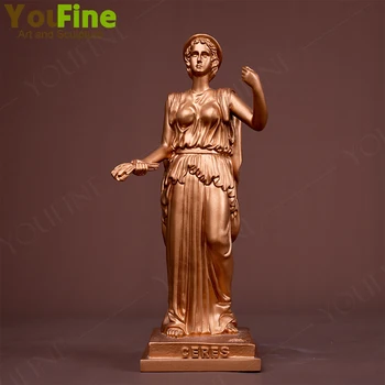 Бронзова статуя Жереса, бронзова скулптура на Диана, богинята на лова, бронз арт статуетка за домашен интериор, украшение, занаяти