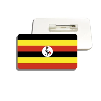 Брошка с флага на Уганда, жени с Флага на Гордост за жените и мъжете, арт икона на патриотизъм от смола