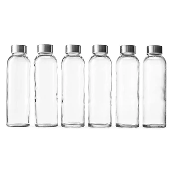 Бутилка от прозрачно стъкло с капацитет от 18 грама, спортна бутилка за вода с високо съдържание на боросиликата, от стъкло, с капаци, не съдържаща бисфенолаА, Екологично чиста, За направата на сок