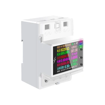 Версия на БТ Интелигентна 2P монитор на електрическа енергия, монтируемый на DIN-шина, мультиэнергетический м ac 2,4-инчов цветен LCD дисплей