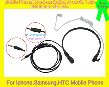 Въздушна Тръба Вибрация Гърлото Пръст ПР Акустична Тръба 3.5 мм Моно Слушалки Хендсфри за Мобилни телефони Iphone, Samsung, HTC