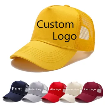 Възрастни Жени и Мъже спортна шапка с 5 ламперия, бейзболна шапка с потребителски логото, Унисекс, регулируема слънчеви шапки с дишаща мрежа, шапки за шофьори на камиони gorros