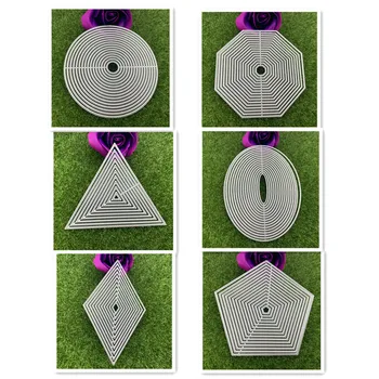 Геометрична мулти-форма на границата форми за рязане на метал шаблон на формуляр за албуми, щамповане на ръчно изработени хартиена картичка фотоалбум метал