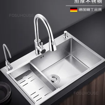 Германия кухненска мивка с един канавката Кухненска мивка от неръждаема стомана 304 Мивка Домакински мивка купа от неръждаема стомана аксесоари