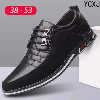 Голям размер 53, нова мъжки обувки, ежедневни обувки, корейската мъжки бизнес обувки, мъжки кожени обувки дантела, дизайнерски обувки, мъжки модел обувки