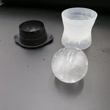 Голяма силиконова форма за лед, с форма на диамант /лъжички за еднократна употреба, Лед бързо калъпи за летния пиене, модел кръгла кубчета лед