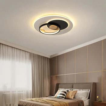 Гореща модерна led полилей за хол, спалня, блясък, матово сиво/черно AC110-220V, таван полилеи, осветителни тела