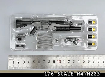 Гореща разпродажба 1/6 ГСД 1/6 Модерна в САЩ. Клипове Seal Army Soldier M4 + M203 Не се поддават на обжигу PVC Материал е Подходяща за 12-инчов компонент сцена с изображение
