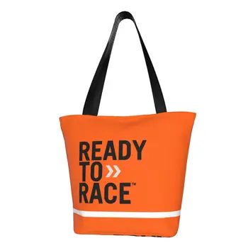 Готова за състезание чанта за пазаруване с логото, холщовая чанта с принтом, големи чанти за рамо за мотоциклетисти, състезателна спортна чанта