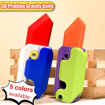 Гравитационный нож с 3D печат, детска декомпрессионная нажимная карта, малък нож за репички, мини-модел на играчки, 3D пластмасов нож за моркови, подарък играчка