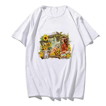 Дамска лятна тениска с подсолнухом, ежедневни тениска, эстетичная японската тениски с анимационни принтом, дамски блузи Ulzzang Harajuku Kawaii Tee