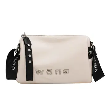 Дамска чанта в стила на найлонови портмонета 2023, есен/зима, нова модерна чанта-месинджър, ежедневна чанта, класическа квадратна чанта, чанта през рамо