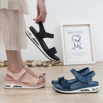 Дамски летни спортни сандали на въздушна възглавница, Дамски ежедневни обувки на платформа 2023, Обувки от мека танкетке, луксозни Сандали Sandalias Mujer