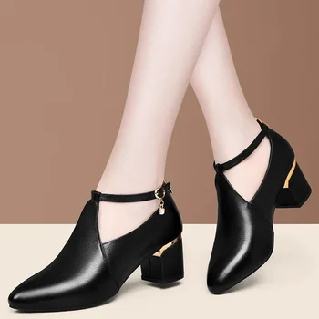 Дамски официални обувки на висок Ток с Остър пръсти за Младоженци, Пикантни сватба 2023, Сребристи обувки-лодка Sapatos Femininas C6507f