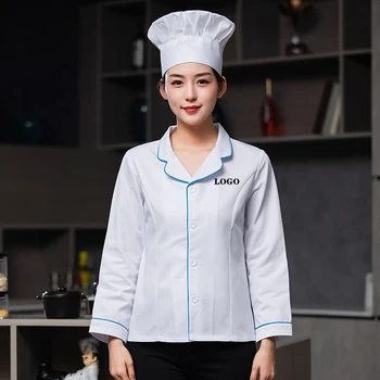 Дамски униформи готвач, яке, дрехи за готвене, кухненска риза, костюм сервитьорка, палто за обществено хранене, индивидуален лого за момичета