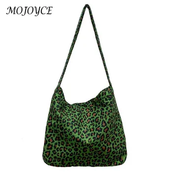 Дамски чанти под мишниците голям капацитет, с леопардовым принтом, ежедневни чанти-тоут, холщовые модни прости преносими дамски чанти за пазаруване