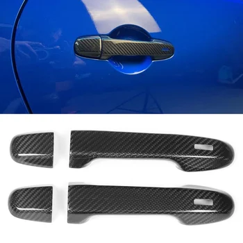 Двойката накладки на външната дръжката на вратата на колата от лъскава сухо въглеродни влакна, годни за Toyota, Subaru BRZ 2013 + Външни дръжки на вратите