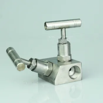 Двухходовой инструментален коллекторный клапан за високо налягане от неръждаема стомана DN5, няколко коллекторный клапан с сливным капак