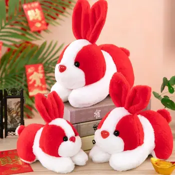 Декоративна колекция на допир 2023 Нова година, кукла-талисман Лъки Rabbit, Възглавница, плюшена играчка във формата на Зайче за спални