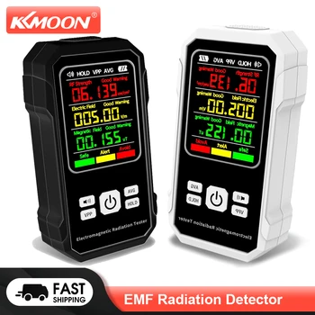 Детектор на електромагнитни лъчения KKMOON, тестер електрически, магнитни полета, м радиочестотна сила, устройство за откриване на сила със звукова аларма