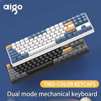 Детска клавиатура Aigo A87 Безжична USB 2,4 G Жичен Синия Ключ Ос 89 клавиши Type-c Акумулаторна жълта детска механична клавиатура Ос